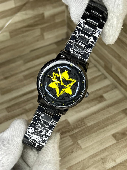 Premium Rotating Star Design Watch - Stylish Metal Strap Wristwatch